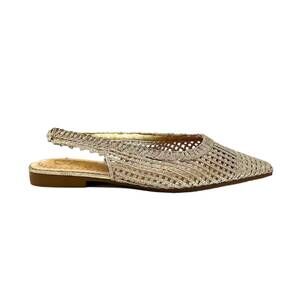 NEW EXE women's sling-back flat shoes in gold